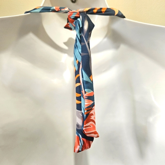 Cupshe One piece swimsuit V Neck Halter Backless Ruched Women XS Ocean Blue - Picture 3 of 7